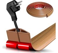 Self-Adhesive Floor Cable Protector - Tool-Free Cable Trunking Cover for Wires & Cords, Flexible Cord Hider for Office, Home, Factory, Garage - Secures Cables on Floors & Walls (300cm,Brown)