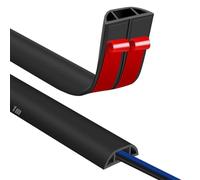 Self Adhesive Floor Cable Protector Wire Cover 1m Flexible PVC Cord Hider for Office Home Factories Garages Floor Wall Cable Management