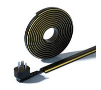 Self-adhesive Floor Cord Cover, PVC Floor Cable Cover, Cuttable, Decorative Invisible Trough for Office Home Public, 39" Long(Black,4x1.1cm/1.6x0.43in)