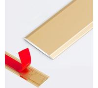 Self Adhesive Floor Cover Strips, Aluminum Flooring Edge Trim Strip, Floor Divider Strip For Doorway Threshold, Floor Tiles And Gaps(Gold,0.9m*12.0mm)