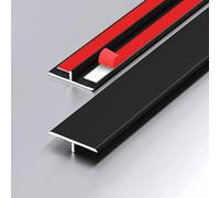 Self Adhesive Floor Cover Strips Aluminum T Molding Floor Transition Strip Doorway Protector and Decor for Laminate Carpet, Floor, Tile(Black,2cm/0.8in-90cm)