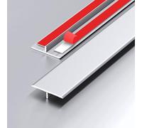 Self Adhesive Floor Cover Strips Aluminum T Molding Floor Transition Strip Doorway Protector and Decor for Laminate Carpet, Floor, Tile(Silver,4cm/1.6in-90cm)