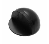 Self-Adhesive Floor Door Stoppers Oval Stainless Steel Door Stop Floor Mounted Half Moon Wall Protector Polished Doorstop with Glues for Hard Floor Glass Door(Black,1 Pcs)