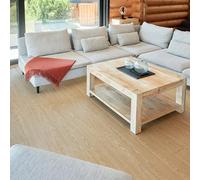 Self Adhesive Floor Planks - 7 Planks Pack Covering 10.47 sq ft / 0.97sqm - Each Stick On Tile Plank Measures 5.9x35.9in (91.4x15.2cm) - Light Brown Peel And Stick Vinyl Flooring, Natural Wood Effect