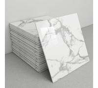 Self Adhesive Floor Sticker， Pack of 30 Marble PET Peel and Stick Backsplash Tiles 12x12 inches(C1)