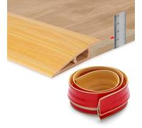 Self Adhesive Floor Transition Strip, 1.2m Threshold Strips for Doorways, Floor Edge Trim for Carpet, Laminate, Vinyl, Tile and Wood Floors (for 12-15mm Height Difference, Natural Wood Grain)
