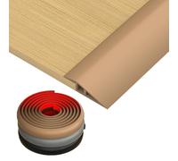Self-Adhesive Floor Transition Strip, 3.3ft PVC Doorway Threshold Ramp, Threshold Edge Trim Edge Reducer for Uneven Floor(Brown,H15mm)