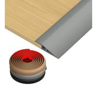 Self-Adhesive Floor Transition Strip, 3.3ft PVC Doorway Threshold Ramp, Threshold Edge Trim Edge Reducer for Uneven Floor(Grey,H20mm)