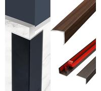 Self Adhesive Floor Transition Strip Aluminum Wood Effect L Shaped Door Threshold Strip Flooring Edge Trim Laminate Floor Transition Strips Stick Down 90cm(Light Walnut,W25*H10mm*L0.9m)