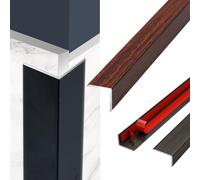 Self Adhesive Floor Transition Strip Aluminum Wood Effect L Shaped Door Threshold Strip Flooring Edge Trim Laminate Floor Transition Strips Stick Down 90cm(Indo Rose,W25*H10mm*L0.9m)