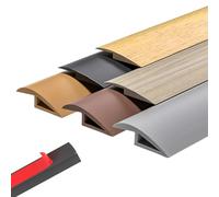 Self-Adhesive Floor Transition Strip, PVC Doorway Edge Trim for Carpet to Vinyl, Carpet to Tile Threshold Strip Suitable for Height Within 10mm, Easy Install(Walnut Grain,7mm x 1m/3.3ft)