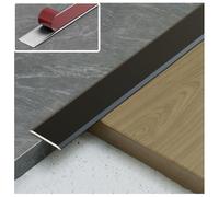 Self-Adhesive Floor Transition Strip, Threshold Cover Wood to Tile, Wall Seam Decor Trims, Flat Carpet Edging Trim Strip(Black,50mm/1.97in)