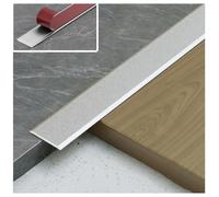 Self-Adhesive Floor Transition Strip, Threshold Cover Wood to Tile, Wall Seam Decor Trims, Flat Carpet Edging Trim Strip(Silver,50mm/1.97in)