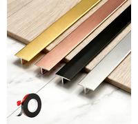 Self-Adhesive Floor Transition Strips, 3x90cm Aluminium Door Threshold Strip, T-Profile Metal Bar for Carpet to Laminate Flooring Edging(Black,3pcs*90 * 5cm)