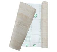 Self Adhesive Flooring Roll PVC Wood Grain Floor Sticker | Textured PVC Wear Layer, Easy Cut Backing, for Wood and Vinyl Floors, Residential Stairs Landings