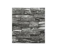 Self Adhesive Foam Brick Wallpaper Waterproof 3D Wall Stickers DIY Soundproof Anti-Collision Decals(Black)