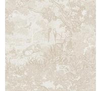 Self Adhesive Forest Wallpaper, 44 x 600 cm Beige Forest Animals Floral Birds Tree Peel and Stick Wallpaper Woodland Flower Leaf Plants Self Adhesive Furniture Wrap for Living Room,Bathroom,Cabinets