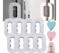 Self-Adhesive Fridge Lock Latch System, Refrigerator Lock Freezer Safety Lock, Freezer Lock for Upright Freezer, for Prevent Protect Kids Children Pets Search The Refrigerators (White,8pcs)