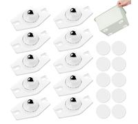 Self Adhesive Furniture Castors Universal - 20Pcs White Sticky Rotation Pulley Roller/ 360 Degree Free Rotation Appliance Rollers Mini Castors/Noiseless Stick On Swivel Casters Wheels for Cans Boxes