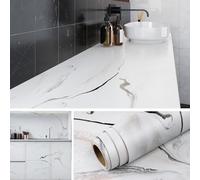 Self-Adhesive Furniture Wallpaper Waterproof 40 cm x 10 m White Marble - self adhesive veneer, furniture foil