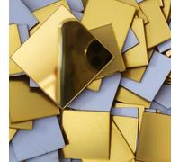 Self-Adhesive Glass Mirror Stickers 100PCS 50x50mm Square Mosaic Tile Glass Mirror Sticker for DIY Crafts Disco Ball Decoration Wall Art Home Décor(Gold)