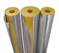 Self-Adhesive Glass Wool Pipe Insulation - Aluminum Foil, Easy Install Rock Wool, Thick 1.18"/1.96", Ideal for Steam Pipes (ID1 x T1.97) - Energy Efficient Solution