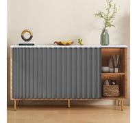 Self adhesive grey open folding shelf & desk shelf 80 x 50 cm - easy mounting under the worktop - versatile furnishing solution - ideal for more privacy