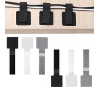 Self-Adhesive Hook and Loop Cable Ties, 60pcs, Nylon Cord Organizer, Sticky-Back Cable Straps, Household & Office Essentials