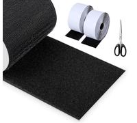 Self Adhesive Hook and Loop Tape, 50mm x 5M Non-Slip Couch Cushion Pad with Scissors, Black Double-Sided Sticky Tape Backed Fastening for Home, Office & DIY Crafts