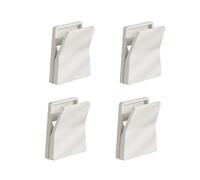 Self Adhesive Hooks,4PCS Kitchen Storage Clip,Bathroom Storage Rack,Hanging Glove Hook,Wall Mount Towel Holder(White)