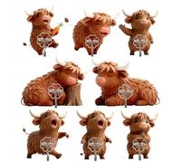 Self-Adhesive Hooks - Set of 8 Embossed Cow Holders without Drilling, Wall Mounted Coat Racks, Animals, Cartoon Stickers, for Organising Towels, Key, Coat Hats, Bags, Home Room Decoration