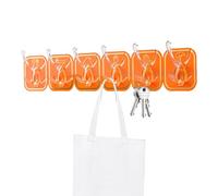 Self Adhesive Hooks, Wall Mounted Coat Rack, 6 Hook Organizer with Self Adhesive Design, PVC Wall Hanger, Space Saving Rack with Easy Install, Home Storage Tool for Door Kitchen Bedroom Bathroom