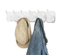 Self Adhesive Hooks, Wall Mounted Coat Rack, 6 Hook Organizer with Self Adhesive Design, PVC Wall Hanger, Space Saving Rack with Easy Install, Home Storage Tool for Door Kitchen Bedroom Bathroom