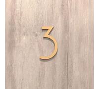 Self Adhesive House Numbers Sticker 2/3.2/4/5/6 Inch Modern Door Number Black/Gold/Silver Acrylic Mailbox Address Sign, for Yard Wall Decor Garden Room Hotel Street Cafe Office Outdoor(Gold 3,5In)