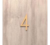 Self Adhesive House Numbers Sticker 2/3.2/4/5/6 Inch Modern Door Number Black/Gold/Silver Acrylic Mailbox Address Sign, for Yard Wall Decor Garden Room Hotel Street Cafe Office Outdoor(Gold 4,5In)