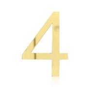 Self Adhesive House Numbers Sticker 2/3/4 Inch Black/White/Gold Door Number Modern Acrylic Address Mailbox Sign, for Wall Decor Hotel Apartment Yard Post Cafe Plaque Garden Room Office(Gold 4,3In)