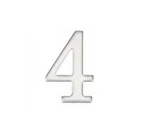 Self Adhesive House Numbers Sticker 2 Inch Modern Aluminum Alloy Door Number 5cm Silver Mailbox Address Sign, for Hotel Yard Wall Decor Garden Room Office Street Outdoor Cafe(4)