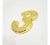 Self Adhesive House Numbers Stickers 1.4/2/3/4 Inch Modern ABS Door Number Golden Mailbox Address Sign Exterior Decorative, for Room Hotel Apartment Wall Decor Office Cafe Garden Yard(3,4In)