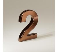 Self Adhesive House Numbers Stickers 1.4/2/3/4 Inch Modern ABS Door Number Golden/Silver/Bronze Mailbox Address Sign Exterior Decorative, for Room Office Apartment Hotel Garden(Bronze 2,4In)