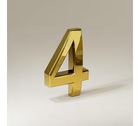 Self Adhesive House Numbers Stickers 1.4/2/3/4 Inch Modern ABS Door Number Golden/Silver/Bronze Mailbox Address Sign Exterior Decorative, for Room Office Apartment Hotel Garden(Gold 4,2In)
