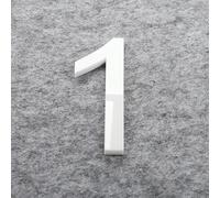 Self Adhesive House Numbers Stickers 2/3/4 Inch Modern Acrylic Door Number Gold/Silver/Black/White Address Mailbox Sign, for Wall Decor Hotel Apartment Cafe Room Yard Office Garden Street(White 1,4In)