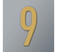 Self Adhesive House Numbers Stickers 2/3/4 Inch Modern Acrylic Door Number Golden/Black Mailbox Address Sign, for Hotel Room Wall Decor Apartment Office Exterior Decorative Garden(Gold 9,4In)