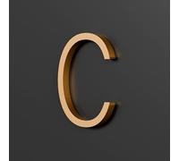 Self Adhesive House Numbers Stickers 2/3/4 Inch Modern Acrylic Door Number Golden/Silver/Black Mailbox Address Sign, for Hotel Wall Decor Room Office Apartment Garden Cafe(Gold C,4In)