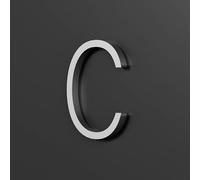Self Adhesive House Numbers Stickers 2/3/4 Inch Modern Acrylic Door Number Golden/Silver/Black Mailbox Address Sign, for Hotel Wall Decor Room Office Apartment Garden Cafe(Silver C,4In)