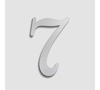 Self Adhesive House Numbers Stickers 2.76 Inch Modern Metal Stainless Steel Door Number Silver Mailbox Address Sign, for Room Wall Decor Office Cafe Apartment Hotel Yard Garden Street(7)