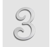 Self Adhesive House Numbers Stickers 2.76 Inch Modern Metal Stainless Steel Door Number Silver Mailbox Address Sign, for Room Wall Decor Office Cafe Apartment Hotel Yard Garden Street(3)