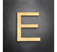 Self Adhesive House Numbers Stickers 2 Inch Modern Metal Brass Door Number 5cm Golden Mailbox Address Sign Exterior Decorative, for Office Hotel Apartment Wall Decor Room Cafe Garden Yard(E)