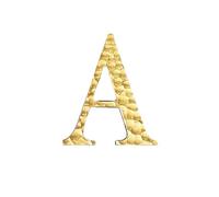 Self Adhesive House Numbers Stickers 2 Inch Modern Metal Brass Door Number Golden Mailbox Address Letters Sign Exterior Decorative, for Apartment Office Wall Decor Hotel Cafe Room Yard(A)