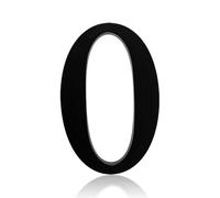 Self Adhesive House Numbers Stickers 2 Inch Modern Metal Stainless Steel Door Number 5cm Black/Gold/Silver Address Mailbox Sign, for Wall Decor Hotel Apartment Home Room Office Cafe Garden(Black 0)