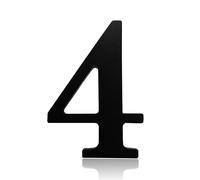 Self Adhesive House Numbers Stickers 2 Inch Modern Metal Stainless Steel Door Number 5cm Black/Gold/Silver Address Mailbox Sign, for Wall Decor Hotel Apartment Home Room Office Cafe Garden(Black 4)